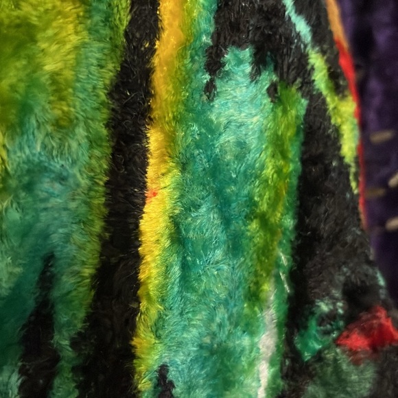 Talk Of America Vintage 80’s velour insulated jacket with beads zippers OS - Picture 17 of 17